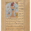A foreigner, who claimed to be a convert to Islam at the hands of Walîd ibn 'Abd al-Malik, stands on  the lighthouse of Alexandria and chips away at the masonry with a pick because he believes that the wealth of  Alexander is to be found beneath it