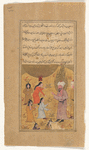 Sulaymân (Solomon) standing and talking with six jinns and devils