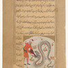 A person on the way to Shâm (Syria) sees a giant serpent that is very thirsty, and he gives it water