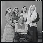 Alexandra Stoddart, Mary Ann Chinn, Doreen Dunn, Elaine Kussack and Bob Carroll in publicity for the stage production Fiddler on the Roof