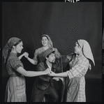 Adele Paige, Helena Grenot, Christine Andreas, and Dan Cartagena in publicity for the stage production Fiddler on the Roof