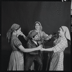 Adele Paige, Helena Grenot, Christine Andreas, and Dan Cartagena in publicity for the stage production Fiddler on the Roof