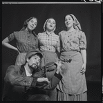 Adele Paige, Christine Andreas, Helena Grenot, and Dan Cartagena in publicity for the stage production Fiddler on the Roof