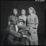 Adele Paige, Christine Andreas, Helena Grenot, and Dan Cartagena in publicity for the stage production Fiddler on the Roof