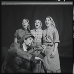 Adele Paige, Christine Andreas, Helena Grenot, and Dan Cartagena in publicity for the stage production Fiddler on the Roof