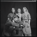 Adele Paige, Christine Andreas, Helena Grenot, and Dan Cartagena in publicity for the stage production Fiddler on the Roof