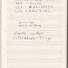 Notebook containing draft lyrics and other notes by Michael Friedman