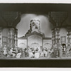 Cast members in interior Automat set in the stage production Face the Music