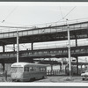 Streetcars and structure of the subway (BMT) in Coney Island