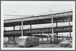 Streetcars and structure of the subway (BMT) in Coney Island
