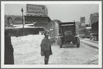 Snow removal in front of the Flatbush Ave. station in Brooklyn, N.Y.