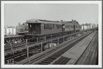 El train on Myrtle Avenue, Brooklyn, NY, entering the Grand Avenue station