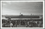 The aircraft carrier Midway ready for the Presidential Revue in the Hudson River, N.Y. (Riverside Drive)