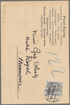 Postcard of J.A. Van Ravestijn: Prinz Rubert at the Provinzial Museum in Hannover from Loie Fuller to Miss Gab Bloch