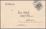 Postcard of the Hotel Royal in Hannover from Loie Fuller to Gab Bloch