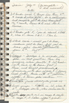 Notebook with Merrill Ashley's notes on a dance class taught by Diana Adams