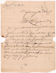 Livingston, Robert, Junr. addressed to Abraham Yetts [Yates] Junr. Esqr., High Sheriff for the City and County of Albany