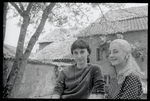 Tanaquil Le Clercq and Martha Swope sitting in the garden at Karinska's house in Domremy