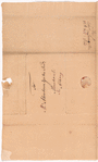 Livingston, Robert, Junr., addressed to Mr. Abraham Yates Junr. Merchant in Albany