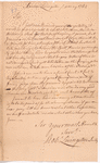 Livingston, Robert, Junr., addressed to Abraham Yates Junr. Esqr., Attorney at Law in Albany