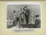 General Sosnkowski on the reviewing stand with Gen. Anders, Commander of Polish Forces in the Near East, Minister Strassburger and representative of the British Army.