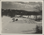 Cutting ice on the Ottauquechee River. Coos County, New Hampshire