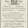 Granville Lee presents Negro Music in Vogue, A Full Documented Musical, From Slavery to 1965