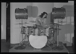 Viola Smith playing the drums