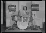 Viola Smith playing the drums