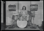 Viola Smith playing the drums