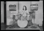Viola Smith playing the drums