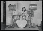 Viola Smith playing the drums