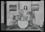 Viola Smith playing the drums