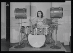 Viola Smith playing the drums