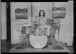 Viola Smith playing the drums