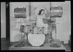 Viola Smith playing the drums