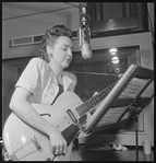 Jazz guitarist Mary Osborne during a recording session for Decca Records