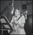 Jazz guitarist Mary Osborne during a recording session for Decca Records