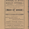 Program for the stage production The Maid of Arran