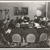 Earle McGill directing cast in rehearsal for the radio program Americans All--Immigrants All