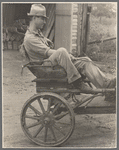 Irwinville Farms, Georgia. Man driving "Hoover cart."