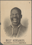 Lithographic portrait of Billy Kersands promoting Callender's Minstrels