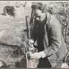 Chopping wood for the schoolteacher, [Corbin Hollow?,] Shenandoah National Park, Virginia