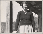 Virgie Corbin, Blue Ridge Mountain Girl. This girl who is about sixteen has the mentality of a child of seven. She has never advanced beyond the second grade. [Corbin Hollow?,] Shenandoah National Park, Virginia