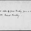 Bentley, George. [Memoir of Richard Bentley]. Manuscript copy in an unknown hand of incomplete holograph. Refers to the account in John Forster's Life of Charles Dickens regarding the dispute with his father, Richard Bentley.