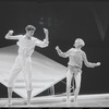 Tommy Tune and Twiggy dancing in water in the stage production My One and Only