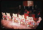 Lisa Brown and chorus with blow-up dolls in the stage production The Best Little Whorehouse in Texas