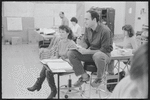 James Lapine and unidentified other during rehearsal for the stage production Sunday in the Park With George