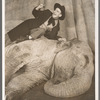 Jimmy Durante lying with elephant Rosie in the stage production Jumbo