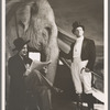 Jimmy Durante, Rosie the elephant and Arthur Sinclair in the stage production Jumbo
